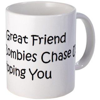 If the zombies chase us Mug Mug by CafePress: Kitchen & Dining