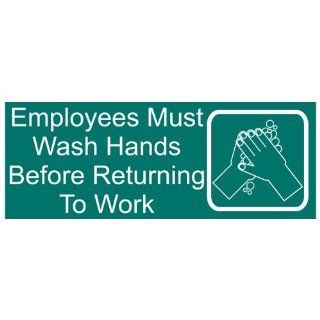 Employees Must Wash Hands Engraved Sign EGRE 312 WHTonGreen : Business And Store Signs : Office Products