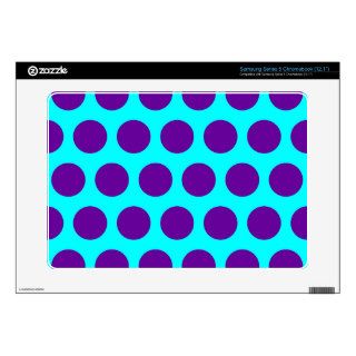 Aqua and Purple Polka Dots Samsung Chromebook Skin