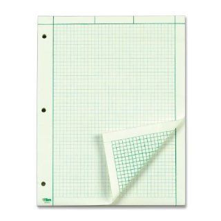 TOPS Engineering Computation Pad, Quad Rule, Letter Size, Green Tint, 100 Sheets per Pad (35500) : Graph Paper Pads : Office Products