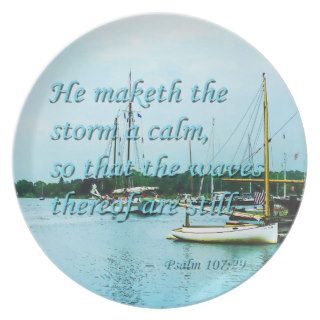 Psalm 107:29 He maketh the storm a calm Party Plate
