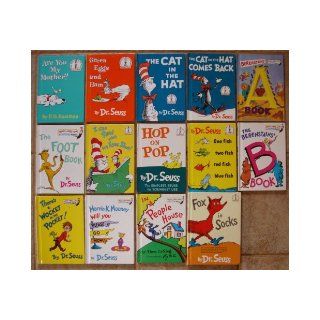 Dr. Seuss Set of 14 Books: Bright and Early Beginning and I Can Read It All By Myself (Fox in Socks, Green Eggs and Ham, Hop on Pop, Are You My Mother, Cat in the Hat, Cat in the Hat Comes Back, A People House, Wocket in my Pocket, One Fish Two Fish, Foot 