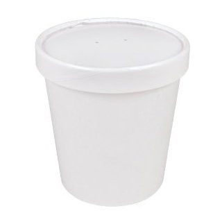 25ct White Pint Frozen Dessert Containers: Kitchen & Dining