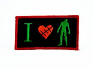 I Love Zombies Iron on Patch Heart Horror Evil Dead Applique: Clothing