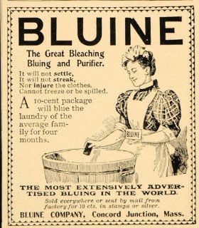 1901 Vintage Ad Bluine Laundry Bluing Washtub Clothes   Original Print Ad   Vintage Laundry Poster
