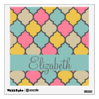 awesome cute trendy Quatrefoil colourful pattern Room Graphics