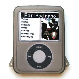 Apple iPod Nano 3 (3rd Generation) Soft Rubber Silicone Protector Skin Case Smoke Grey 05 : MP3 Players & Accessories