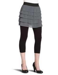 Necessary Objects Juniors Ruffle Tiered Skirt, Slate, X Small at  Womens Clothing store: