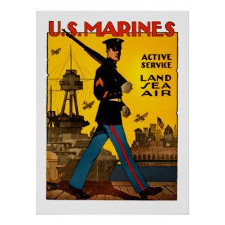 Vintage U.S. Marines ~ Military Recruitment Poster