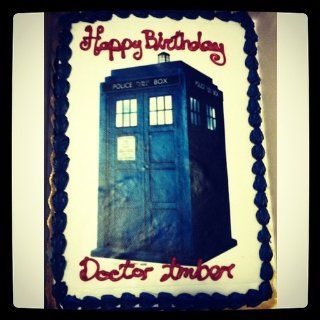 1/4 Sheet ~ Doctor Who Tardis Solo Birthday ~ Edible Image Cake/Cupcake Topper!!! : Dessert Decorating Cake Toppers : Grocery & Gourmet Food