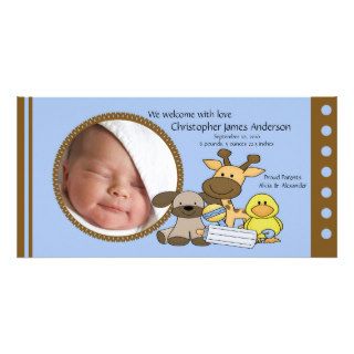 Baby Boy Toys PHOTO Birth Announcement Photo Greeting Card