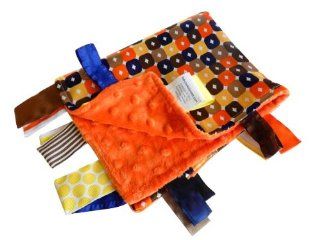 Baby Jack Blankets Boxy Blue Orange Satin Tab Lovey : Nursery Blankets : Baby