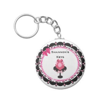 Personalized Leopard Bling Cupcake Keychain