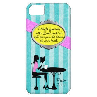 Delight Yourself in the Lord Psalm 37:4 Bible Teal iPhone 5C Covers