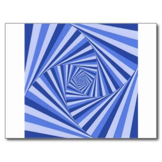 Blue Spiral Maze Design Post Card