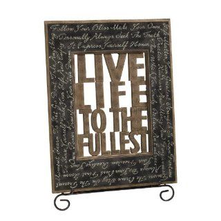 Grasslands Road Estate "Live Life To The Fullest" Word Motif Plaque with Metal Stand (Discontinued by Manufacturer) : Outdoor Statues : Patio, Lawn & Garden