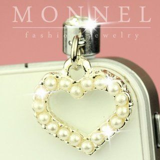 IP49 Pearl Love Heart Charm Anti Dust Jack Plug for iPhone4/4s Smart Phone: Cell Phones & Accessories