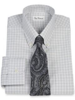 Paul Fredrick Men's Non Iron 2 Ply Cotton Tattersall Button Down Collar Shirt at  Mens Clothing store: Dress Shirts