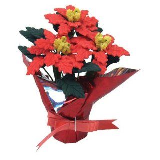 Dollhouse Miniature Large Poinsettia with Red Foil and Bow: Toys & Games