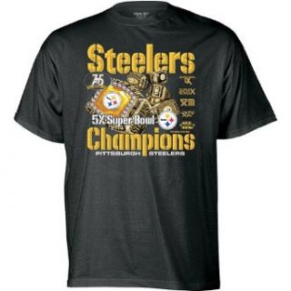 Pittsburgh Steelers 75th Anniversary 5x Super Bowl Champions Ring Tee : Novelty T Shirts : Sports & Outdoors