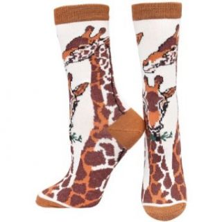Animal World   Giraffe Head & Neck Juvy Socks   Small Off White: Clothing