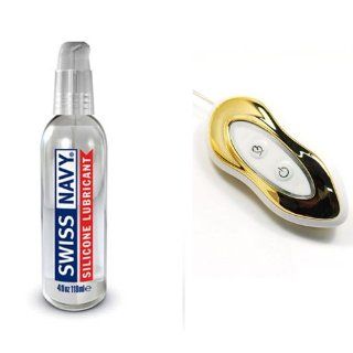 Swiss Navy Silicone Lube 4 oz. and Peanut Vibrator Combo: Health & Personal Care