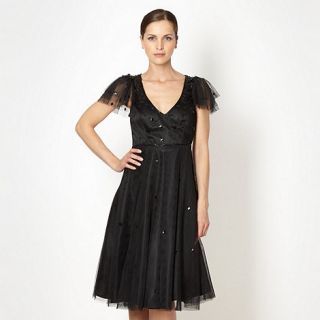 No. 1 Jenny Packham Designer black mesh embellished prom dress
