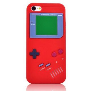 My8 Red Iphone 5C Cover Retro Design Game Boy Style Rubber Case Skin for Apple Iphone 5C: Cell Phones & Accessories