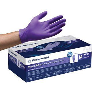 Kimberly Clark Purple Nitrile Exam Gloves Case (10 Bx/Cs), 9.5" Length: Health & Personal Care
