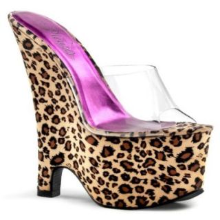 6 1/2 Inch Heel Sexy Shoes Leopard Print Wedge Slides Women's Platform Sandals: Sexy Wedge Shoes For Women S: Shoes