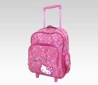 Hello Kitty Pink Leopard Rolling Backpack 