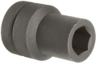 Martin 17628 Forged Alloy Steel 7/8" Type I Opening 1" Power Impact Drive Socket, 6 Points Deep, 4" Overall Length, Industrial Black Finish