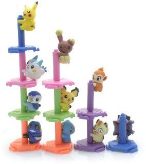 Set of 10 Pokemon Climbing Kids Figures: Buneary, Chimchar, Croagunk, Gliscor, Manaphy, Meowth, Pachirisu, Pichu, Pikachu, Piplup (Japanese Imported): Toys & Games