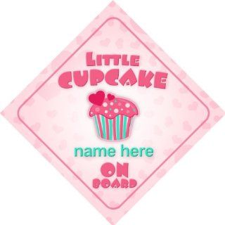 Little Cupcake On Board Personalised Car Sign New Baby Girl / Child Gift / Present  Child Safety Car Seat Accessories  Baby