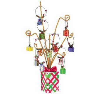 Boston Warehouse Holiday Present Wine Charm Tree, Set of 13: Wine Glass Tags: Kitchen & Dining