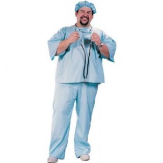Adult Plus Size Doctor Scrubs Costume (Plus Size): Clothing