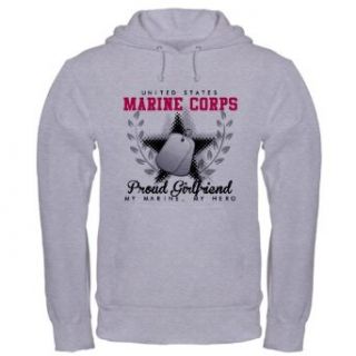 CafePress Proud Girlfriend   My Marine Hooded Sweatshirt: Clothing
