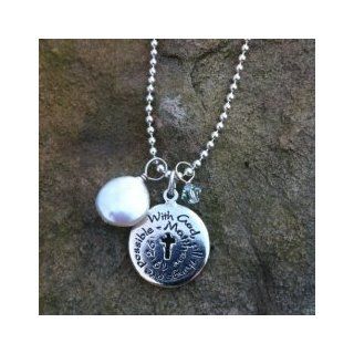 Designer Inspired Womens Unique and Exquisitely Designed Start with Sterling Pendant Engraved with "With God All Things Are Possible" Matthew 19:26. Storycard with Scripture Include. 16" Rolo Chain: Jewelry