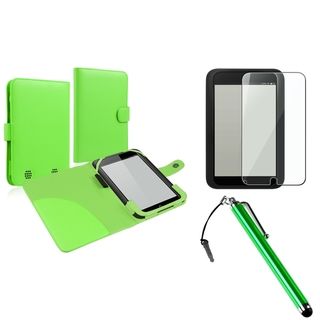 BasAcc Green Case/ LCD Protector/ Stylus for Barnes & Noble Nook HD BasAcc Tablet PC Accessories