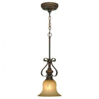 Golden Lighting 7116M1LLC Pendant with Creme Brulee Glass Shades, Leather Crackle Finish   Ceiling Pendant Fixtures  