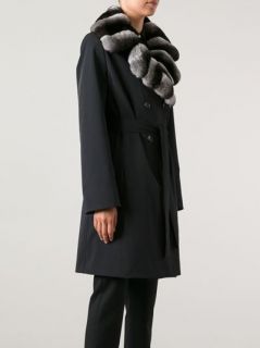 Giuliana Teso Chinchilla Fur Collar Coat