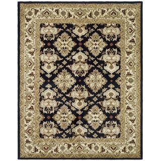 Handmade Heritage Traditions Black/ Ivory Wool Rug (6' x 9') Safavieh 5x8   6x9 Rugs