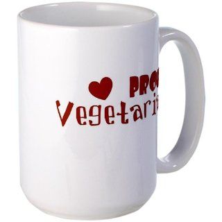 CafePress Proud Vegetarian Large Mug Large Mug   Standard: Kitchen & Dining