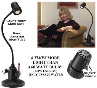 Serious Readers Alex 'Reading' Table Light in BLACK ~ provides 6 times more light on the page compared with a 60 watt filament bulb ~ Specialised reading light with focused beam   Latest Version   Energy Efficient: 360 watts output but uses only 20