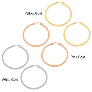 Fremada 14k Gold 2x30 mm Polished Tube Hoop Earrings Fremada Gold Earrings