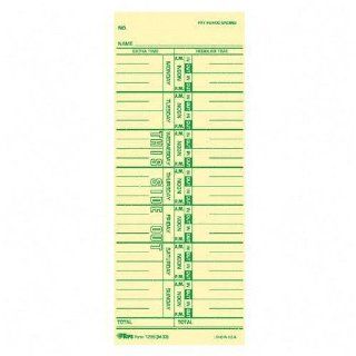 Time Cards, Weekly, One Sided, 3 1/2"x9", 150 lbs Stock, Manila, 500/Box TOP1259 : Blank Timecards : Office Products