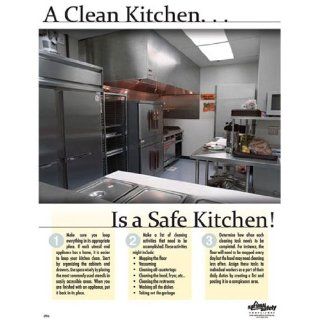 National Safety Compliance Clean Kitchen Poster   18 X 24 Inches: Industrial Warning Signs: Industrial & Scientific