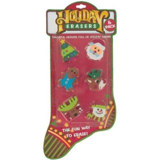 Dm Merchandising YT ERAS Holiday Erasers 6 Pack: Toys & Games