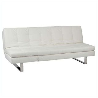 Eurostyle Erik Sofa Bed in White/Stainless Steel   05002WHT
