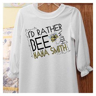 Personalized Girls Nightgowns   I'd Rather Bee: Clothing